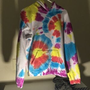 Rainbow tie dye hoodie